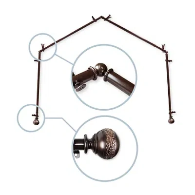 Rod Desyne Naomi 4 Sided Bay Window Rod In Brown