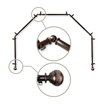 Rod Desyne Naomi 5 Sided Bay Window Rod In Brown