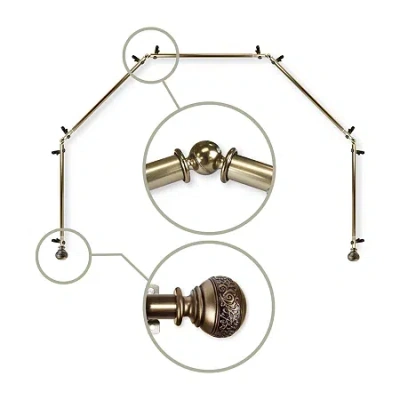 Rod Desyne Naomi 5 Sided Bay Window Rod In Sand