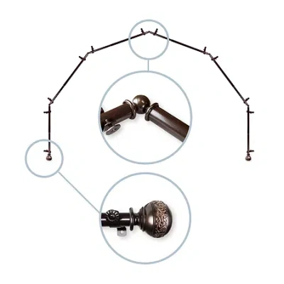Rod Desyne Naomi 6 Sided Bay Window Rod In Brown