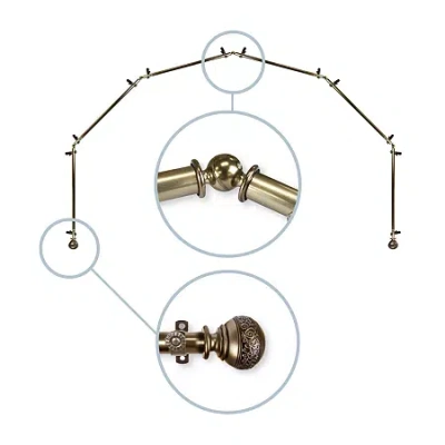 Rod Desyne Naomi 6 Sided Bay Window Rod In Sand