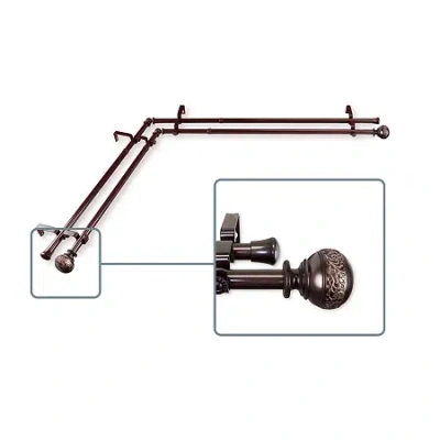 Rod Desyne Naomi Corner Double Curtain Rod In Brown
