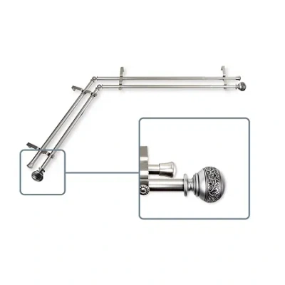 Rod Desyne Naomi Corner Double Curtain Rod In Silver