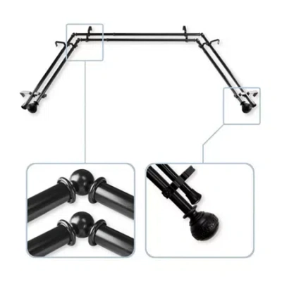 Rod Desyne Naomi Double Bay Window Rod In Black