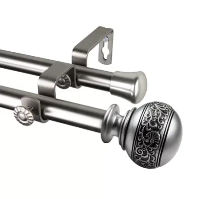Rod Desyne Naomi Double Curtain Rod In Silver