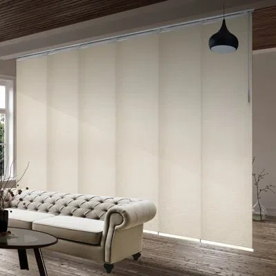 Rod Desyne Nile 6-panel Single Rail Blackout Panel Track Extendable 70"-130"w X 94"h, Panel Width 23.5" In Satin Nickel
