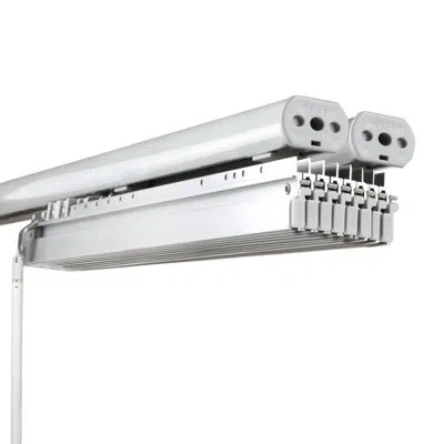 Rod Desyne Nile 8-panel Double Rail White Panel Track Extendable 130"-175"w, Panel Width 23.5"