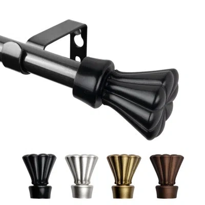 Rod Desyne Nisha Curtain Rod 5/8 Inch Dia In Black