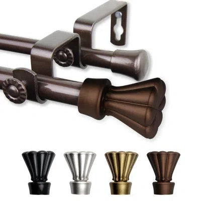 Rod Desyne Nisha Double Curtain Rod 5/8 Inch Dia In Black