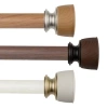Rod Desyne Nuno Faux Wood 1 In Adjustable Curtain Rod In White