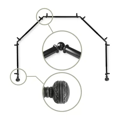 Rod Desyne Ornament 5-sided Bay Window Rod In Black