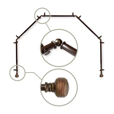 Rod Desyne Ornament 5-sided Bay Window Rod In Brown