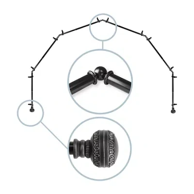 Rod Desyne Ornament 6-sided Bay Window Rod In Black