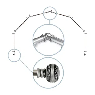 Rod Desyne Ornament 6-sided Bay Window Rod In Silver