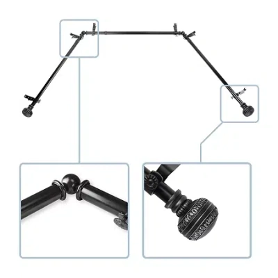 Rod Desyne Ornament Bay Window Rod In Black