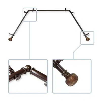 Rod Desyne Ornament Bay Window Rod In Brown