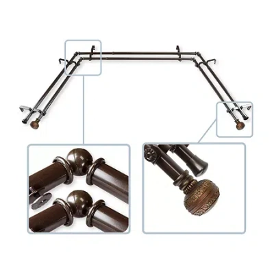 Rod Desyne Ornament Bay Window Rod In Brown