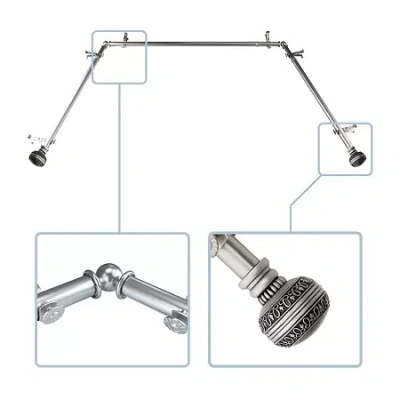 Rod Desyne Ornament Bay Window Rod In Silver