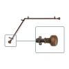 Rod Desyne Ornament Corner Window 3/4 In Adjustable Curtain Rod In Brown