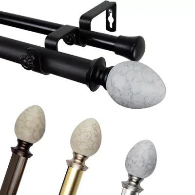 Rod Desyne Ovate Double Curtain Rod In Black