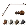 Rod Desyne Ozana Corner 3/4 In Adjustable Curtain Rod In Brown