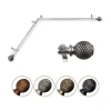 Rod Desyne Ozana Corner 3/4 In Adjustable Curtain Rod In Silver