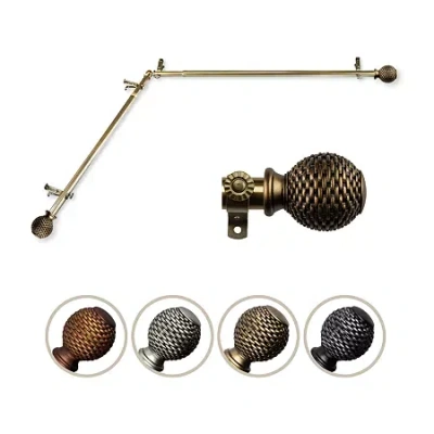 Rod Desyne Ozana Corner 3/4 In Adjustable Curtain Rod In Yellow