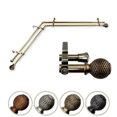 Rod Desyne Ozana Corner Double Curtain Rod In Yellow