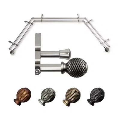 Rod Desyne Ozana Double Bay Window Rod In Silver