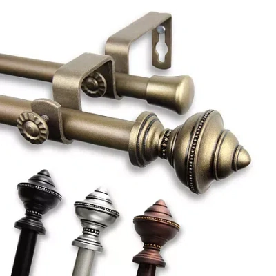 Rod Desyne Palace Â " Adjustable Double Curtain Rod In Silver