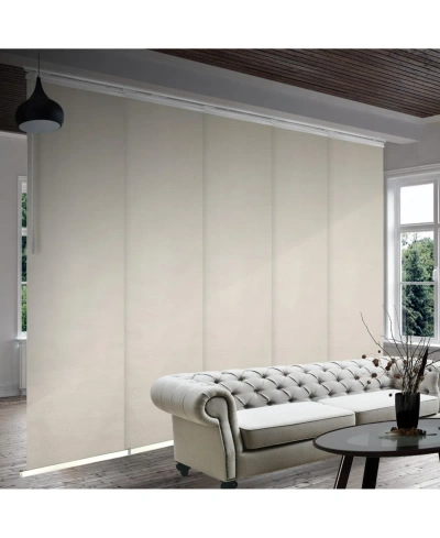 Rod Desyne Pearl 5-panel Single Rail Panel Track Extendable Blind 58"-110"w X 94"h, Panel Width 23.5" In White