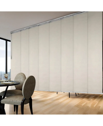 Rod Desyne Pearl Blind 8-panel Double Rail Panel Track Extendable 130"-175"w X 94"h, Panel Width 23.5" In Satin Nickel