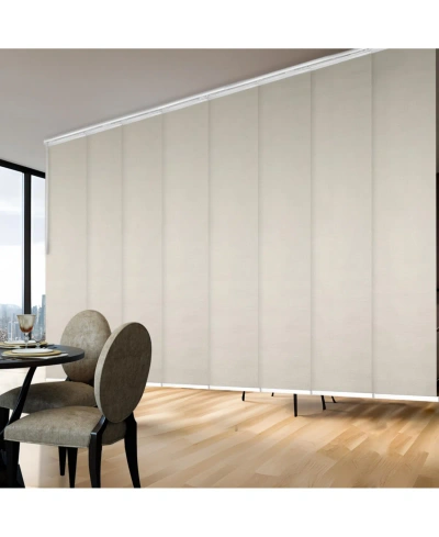 Rod Desyne Pearl Blind 8-panel Double Rail Panel Track Extendable 130"-175"w X 94"h, Panel Width 23.5" In White