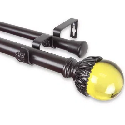 Rod Desyne Pixie 1" Adjustable Double Curtain Rod In Brown