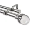 Rod Desyne Pixie 1" Adjustable Double Curtain Rod In Silver