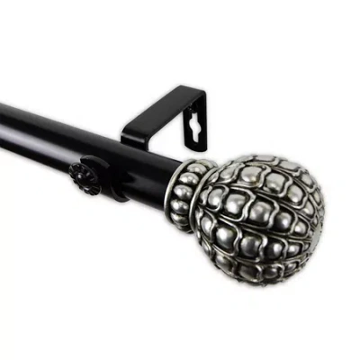 Rod Desyne Pod 1" Adjustable Curtain Rod In Black