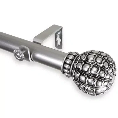 Rod Desyne Pod 1" Adjustable Curtain Rod In Silver