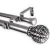 Rod Desyne Pod 1" Adjustable Double Curtain Rod In Silver