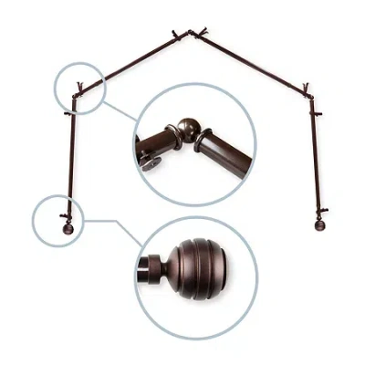 Rod Desyne Poise 4 Sided Bay Window Rod In Brown