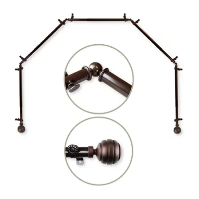 Rod Desyne Poise 5 Sided Bay Window Rod In Brown