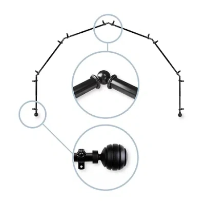 Rod Desyne Poise 6 Sided Bay Window Rod In Black