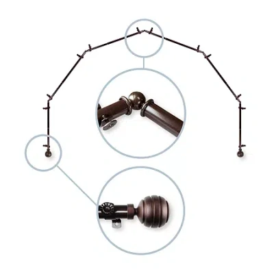 Rod Desyne Poise 6 Sided Bay Window Rod In Brown
