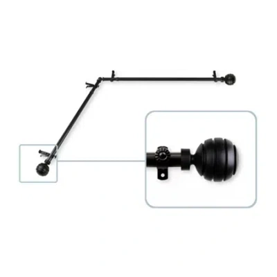 Rod Desyne Poise Corner 13/16 In Adjustable Curtain Rod In Black