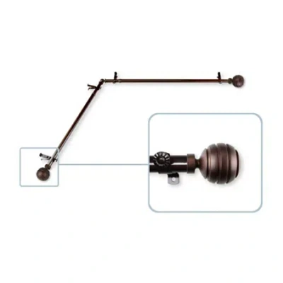 Rod Desyne Poise Corner 13/16 In Adjustable Curtain Rod In Brown