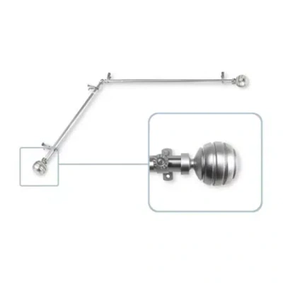 Rod Desyne Poise Corner 13/16 In Adjustable Curtain Rod In Silver