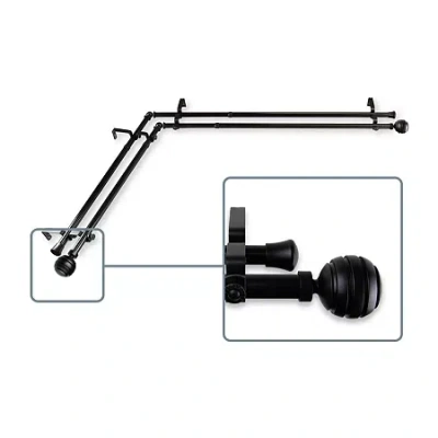 Rod Desyne Poise Corner Double Curtain Rod In Black