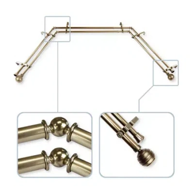 Rod Desyne Poise Double Bay Window Rod In Brown