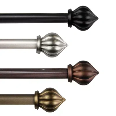 Rod Desyne Primrose 5/8 In Adjustable Curtain Rod In Silver