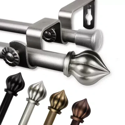 Rod Desyne Primrose Double Curtain Rod In Silver