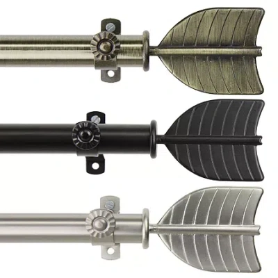 Rod Desyne Quill 3/4 In Adjustable Curtain Rod In Black